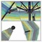 California Umbrella 7.5' Black Aluminum Market Patio Umbrella, Sunbrella Seville Seaside 194061334577 - alternate 2